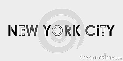 New York City typography modern text. NYC T-Shirt graphic, fashion, poster, jersey, emblem, badge design. Vector illustration Vector Illustration